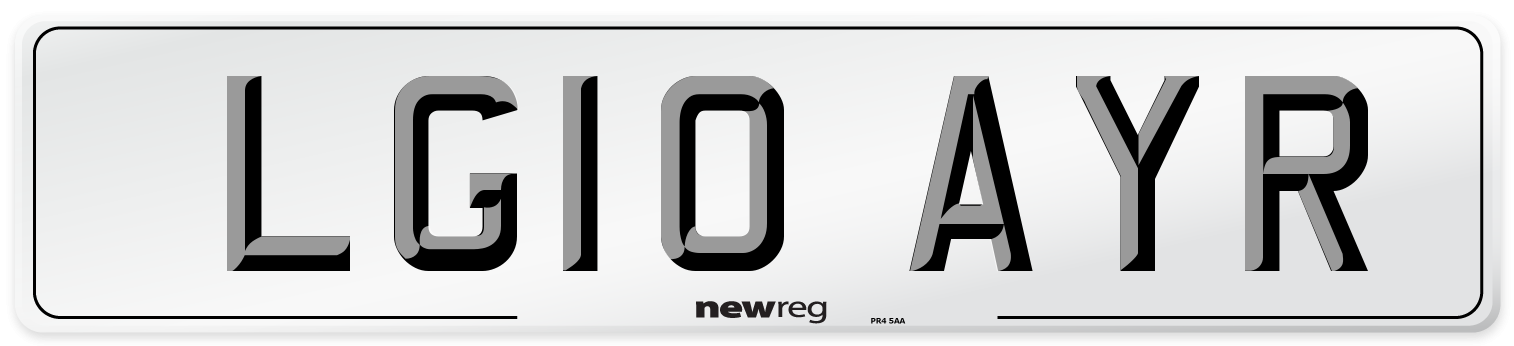 LG10 AYR Number Plate from New Reg